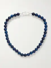 [LIÉ STUDIO] LIÉ STUDIO - The Mary Silver-tone Jade Necklace - Blue - One size One size Blue