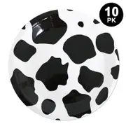 Cow Print Theme 9 inch 23cm Plates 10PK - Kids Birthday Party Tableware