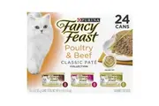 Fancy Feast Poultry & Beef Classic Pate Gourmet Cat Food Tins 85g X 24 Case
