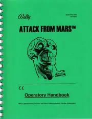 BALLY 1995 ATTACK FROM MARS HANDBOOK PINBALL MANUAL - NEW!