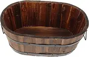 Totority Wood Planter Pot Durable Reusable Flower Plant Holder with Handles for Home and Garden Decoration for Gardening Accessories and Planting Flowers