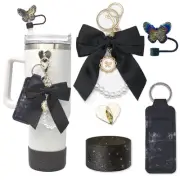 Stanley Cup Accessories Set, Including Bow Pearl Chain Tumbler Handle Strap, ...