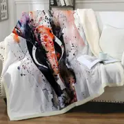 Art Painting Dark Colored Elephant Throw Blanket