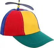 [BRIGHTFUFU] Rainbow Fun Cap Propeller Detachable Top Hat for Boys and Girls Stylish and Comfortable Baseball Cap