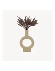 [Willow & Silk] Artificial Barley Plant in Ceramic Vase in Natural/Blush