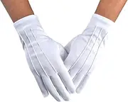 [JISEN] Men Police Formal Tuxedo Honor Guard Parade Nylon Cotton Gloves 26cm