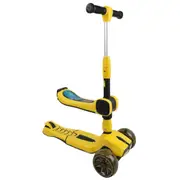 Supermax Pro Max 2-in-1 Kids Foldable Scooter & Ride On - Yellow
