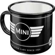 Nostalgic Art Mini Logo 360ml Enamel Mug Tea/Coffee Drink Cup w/ Handle Black