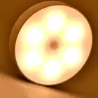 HG (Type 3)Round LED Night Light Lamp White Warm USB Rechargeable Wall Mount