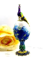 Russian Faberge egg Wisdom Protection Father Easter egg Sapphire gift for men