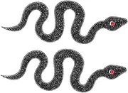 GARIOUANS 2pcs Glitter Snake Iron Patches Decorative DIY Rhinestone Fabric Appliques for Clothing Shoes Hats and Bags Unique Sparkly Snake Design for