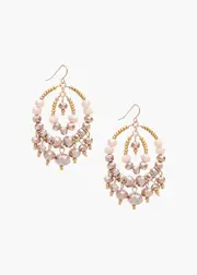 [Taking Shape] Taking Shape Crystal Hoop Earrings in Natural - Women's Accessories Natural