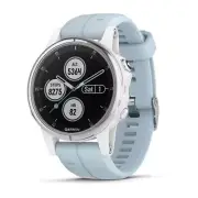 Garmin Fenix 5S Plus Multisport GPS/HRM Sapphire Premium Watch - White/Sea Foam