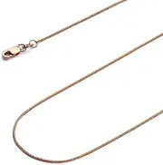 [The World Jewelry Center] 14k Yellow OR White OR Rose/Pink Gold Solid 0.8mm Diamond Cut Braided Square Wheat Chain Necklace with Lobster Claw Clasp