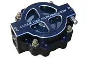4" Hi-Flow See Through Oil Filter Black Anodised -12AN 115 Micron Element