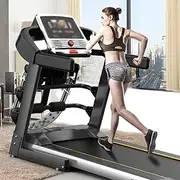 Treadmills,Folding Electric Treadmill Multifunctional Home Gym Mute Shock Absorption Professional Treadmill WiFi Bluetooth o 7 Inch LED Color Sn,1-12Km/H,Electromagnetic Lock