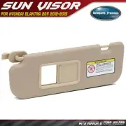 Driver Left Beige Sun Visor with Mirror & Card Holder for Hyundai Elantra 11-15