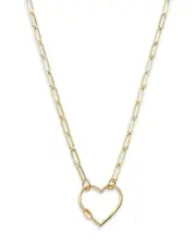 Bloomingdale's Fine Collection Open Heart Clasp Pendant Necklace in 14K Yellow Gold, 18