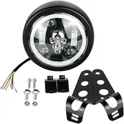 Gupcaqosjw Motorcycle Headlights - Round LED Lights Headlamp | Super Bright Replacement Parts Spotlight, Offroad Head Light Color Changing Motorcycle Accessories