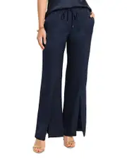 Nic+Zoe Front Slit Wide Leg Drawstring Pants