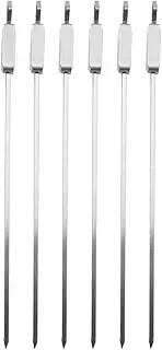 45 cm Stainless Steel BBQ Skewers Set, 6PCS Professional Grill Skewers with Slide Lock Non Slip for Outdoor Camping Backyard Barbecue