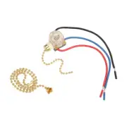Pull Chain Switch SPDT for Fan Light Lamp with 33cm Extension Pull Chain Golden