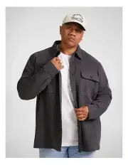 [Johnny Bigg] Brushed Twill Overshirt in Charcoal Marle