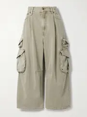 [R13] R13 - Cropped Cargo Jeans - Leaf green - 29 29 Green