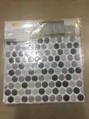 Simplify Peel & Stick Wall Tile 4 Sheets 10.2"x10.2" Light/Dark Grey Circles New