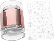 ARTSEWPLY Nail Stamper Set with Jelly Scraper Silicone Stamping Plates for Elegant Nail Art Dual-ended Rose Gold Easy to Use Manicure Tool