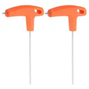 2pcs T-Handle Hex Key Wrench 2.5mm CR-V T-Key Inner Hexagon Spanner, Orange