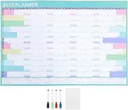 OHPHCALL 2025 Yearly Wall Calendar - 12 Months Hanging Monthly Calendar 2025 Large Dry Erase Calendar Annual Yearly Wall Planner Whiteboard with Pens for Organizing