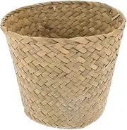 Ciieeo Mini Woven Trash Can Natural Straw Basket for Home Organizing Multifunctional Storage for Living Room and Aesthetically Pleasing Design