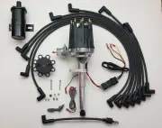 49-53 FORD FLATHEAD 239 255 Small Black Cap HEI Distributor + WIRES + 45K COIL (for: Ford)