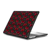 MacBook Pro 14-inch (M1 - M4) Impact Case Modern Cherries Red and Gray Fruity Pattern on Charcoal Black