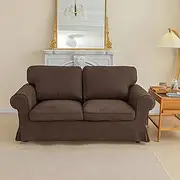 [MASWOND] Custom Made Sofa Cover Replacement for IKEA EKTORP Loveseat Sofa - Compatible for IKEA EKTORP 2 Seater Sofa Cover (5pcs, Brown)