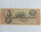 Vintage U.S. Bank Note Reproduction $2 Bill Jersey City Pre Civil War