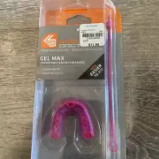NEW Shock Doctor Gel Max YOUTH 10 Maroon Mouthguard Convertible Strap/Strapless
