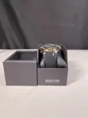 Kenneth Cole Reaction Mens Black Chronograph Analog & Digital Wristwatch W/ Box