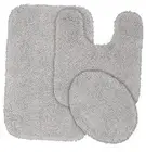 Serendipity Platinum Gray 3 Piece Set (Toilet Cover, Contour Rug, Bath Rug)