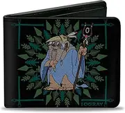 [Buckle-Down] Wallet Bifold PU Star Wars Logray Trees Pose Black Greens, Star Wars Ewoks, 4.0" x 3.5"