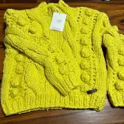 sweet pot luxe chunky knitted sweater yellow