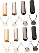 Hohopeti 8Pcs Metal Shoelace Tips Replacement Aglets for DIY Shoelaces Gunmetal Long Inner Outer Secure Ends to Prevent Fraying
