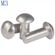 M3 3mm Pan Button Head Knurling Rivets Solid Aluminum Rivet Fasteners Nut Insert