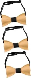 [SHERCHPRY] 3 pcs tie kids bowtie Adjustable Kitten Collars bowtie for kids woodsy decor customized cat collar emerald green tie breakaway dog collar kids holiday tie boy wooden dress suit, Black, 9.1X4.4X1CM
