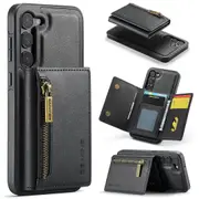 DG.MING Phone Case For Samsung Galaxy S22+ 5G Case Zipper Pocket Wallet Phone Cover