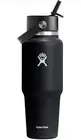 Hydro Flask 32oz Wide Mouth Flex Straw Travel Water Bottle Black New