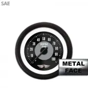 Tach w/ emblem American Classic Black Face, Black Modern Needles, Black Bezels