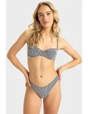 [Roxy] Gingham Hi Cheeky Bikini Bottom in Black