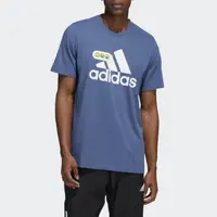 在飛比找momo購物網優惠-【adidas 愛迪達】運動服 短袖上衣 男上衣 短T 藍 
